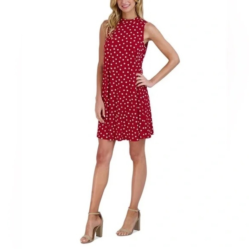 ROBBIE BEE | Women's Polka-Dot Shift Dress Size XL
